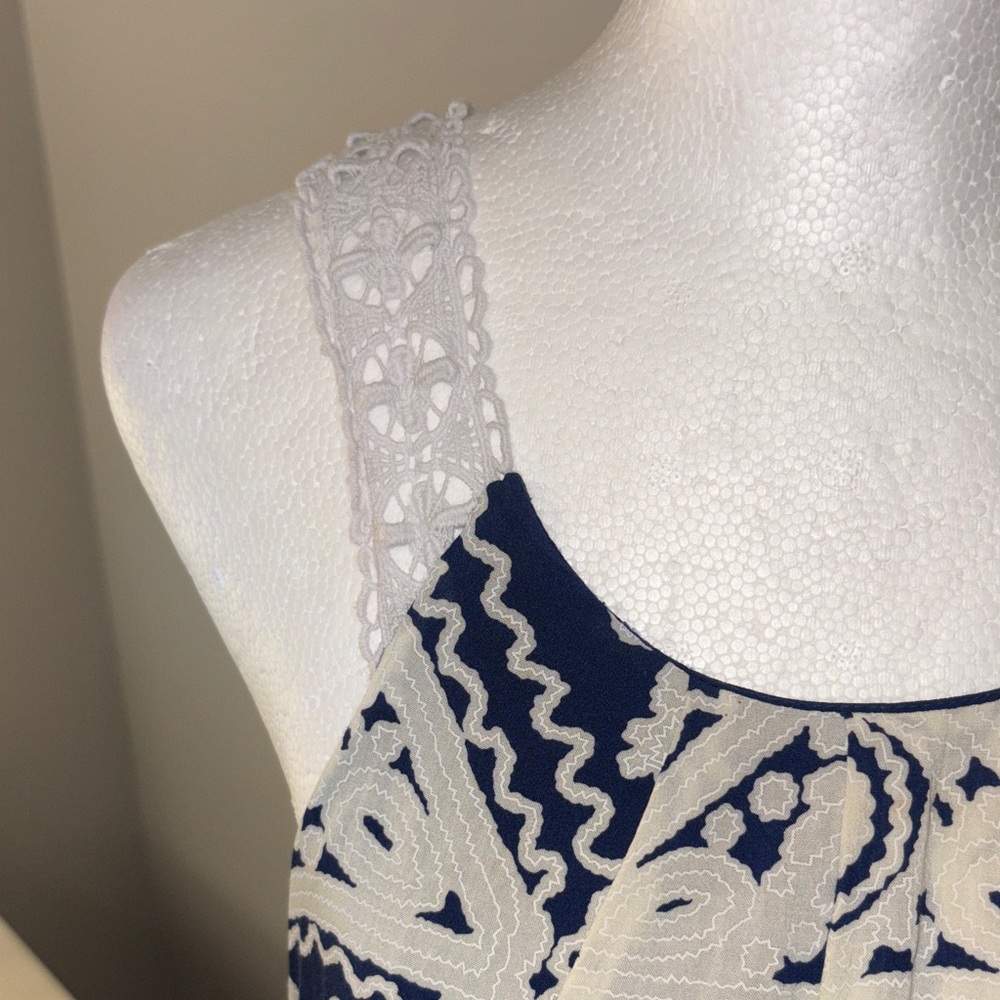 Blu Pepper Navy and Cream Boho Patterned Sleeveless Dress - Picture 5 of 6